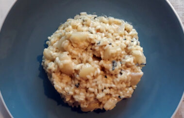 Risoto de pera com gorgonzola