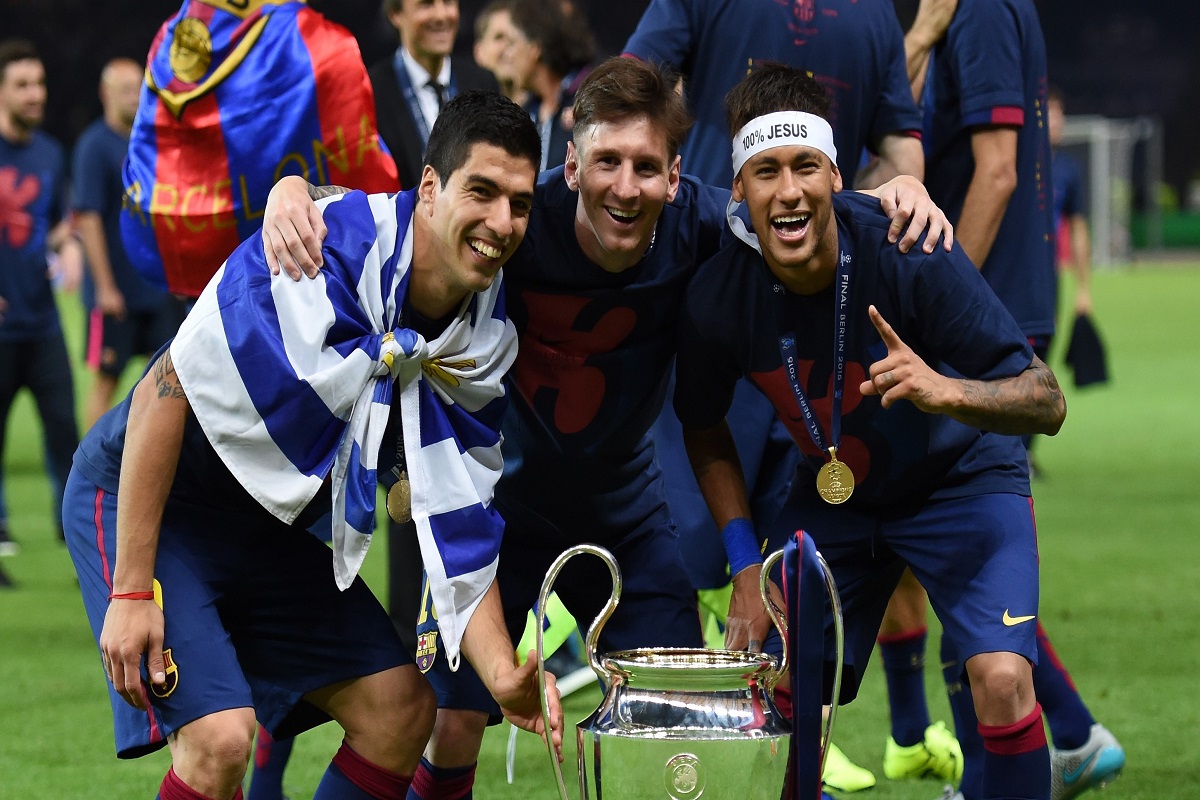 Messi, Suarez e Neymar formaram um dos trios mais letais da Europa e deram a última orelhuda ao Barcelona - (Foto: Getty Images/Reprodução)